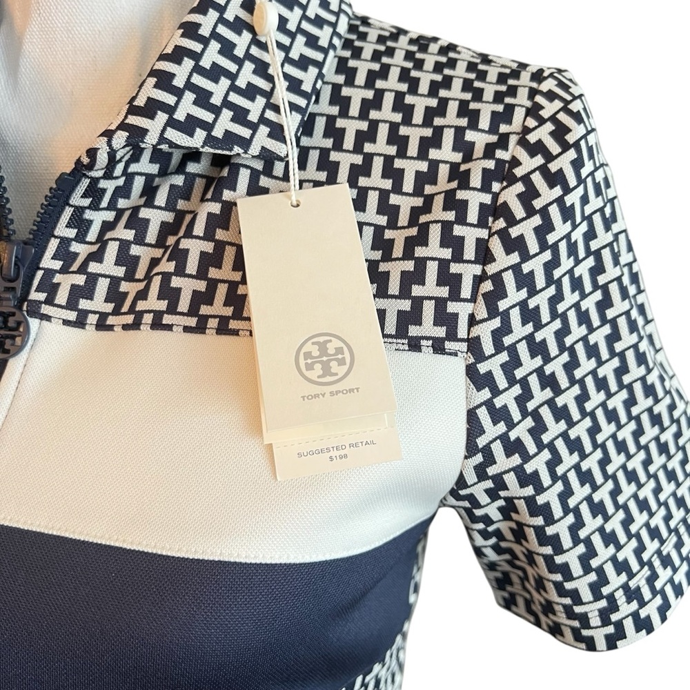 SOLD Tory Burch Sport JACQUARD COLOR BLOCK DRESS Tennis Golf SMALL NEW WITH TAGS - Picture 7 of 12